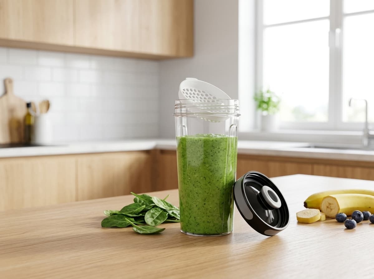 BPA-freier EU-zertifizierter Protein Shaker mit Profisieb und abgerundeten Innenkanten