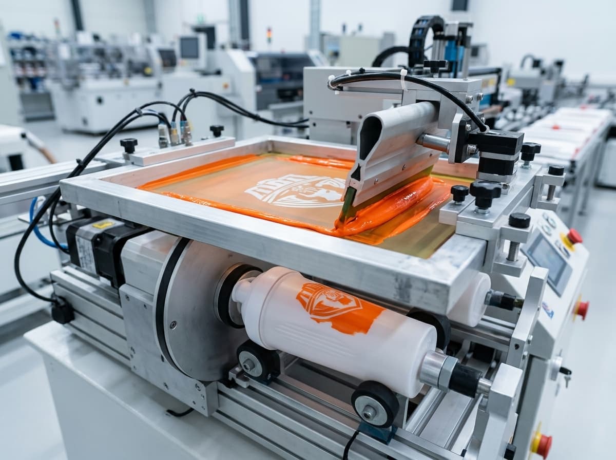 Spezielle Siebdrucktechnik – langlebiger Logodruck auf einem White-Label Shaker