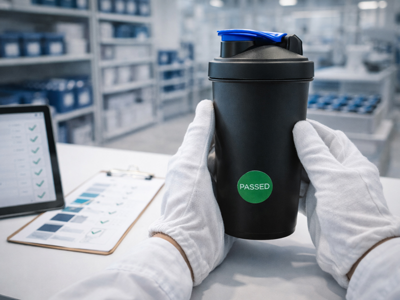 Quality control at VYTE LABEL production – inspection of white-label shakers